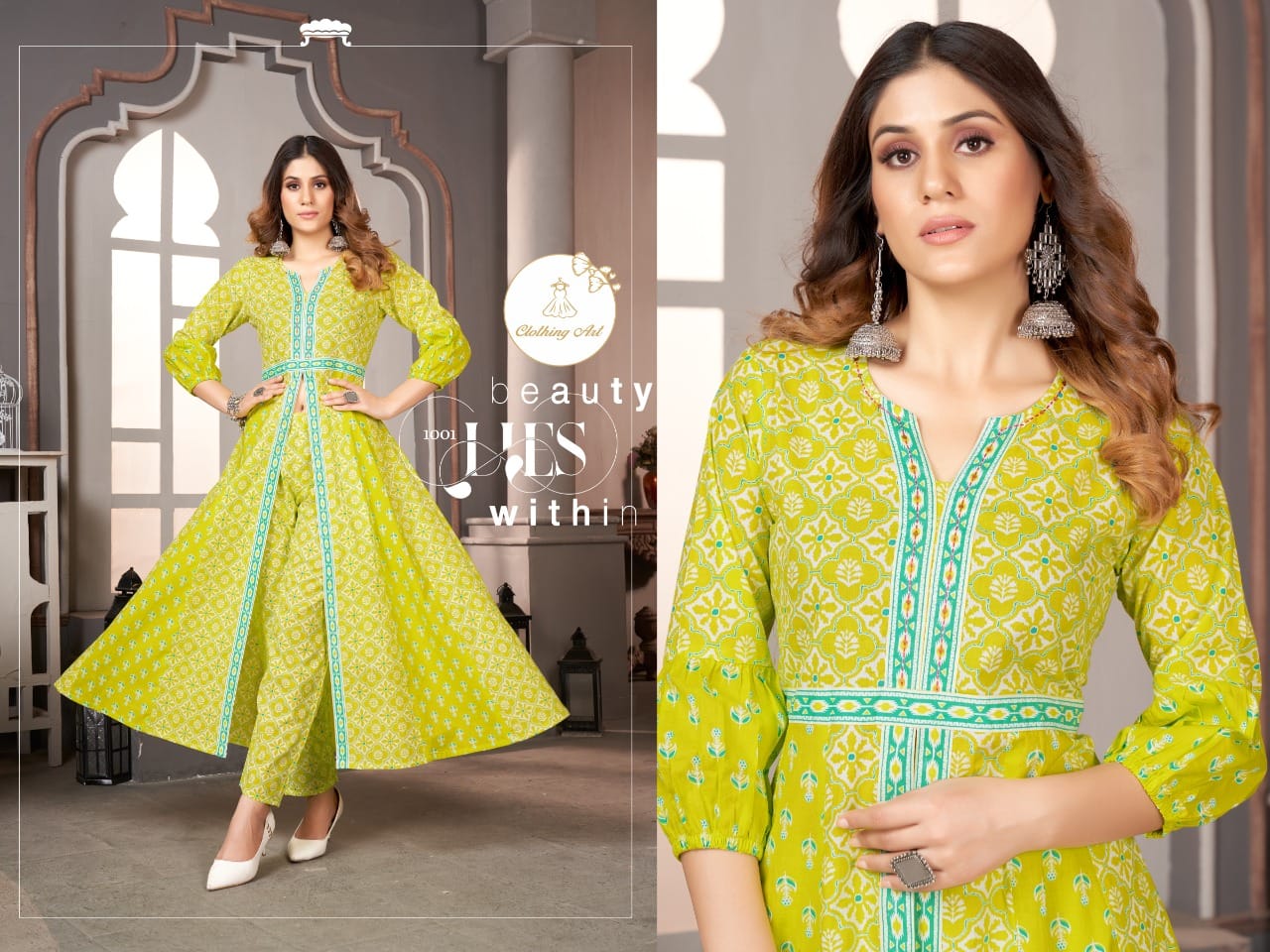 Clothing Art Stylish Party Wear Wholesale Kurtis With Bottom Designer Catalog